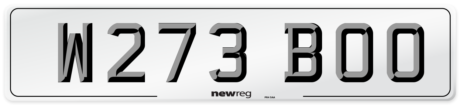 W273 BOO Number Plate from New Reg